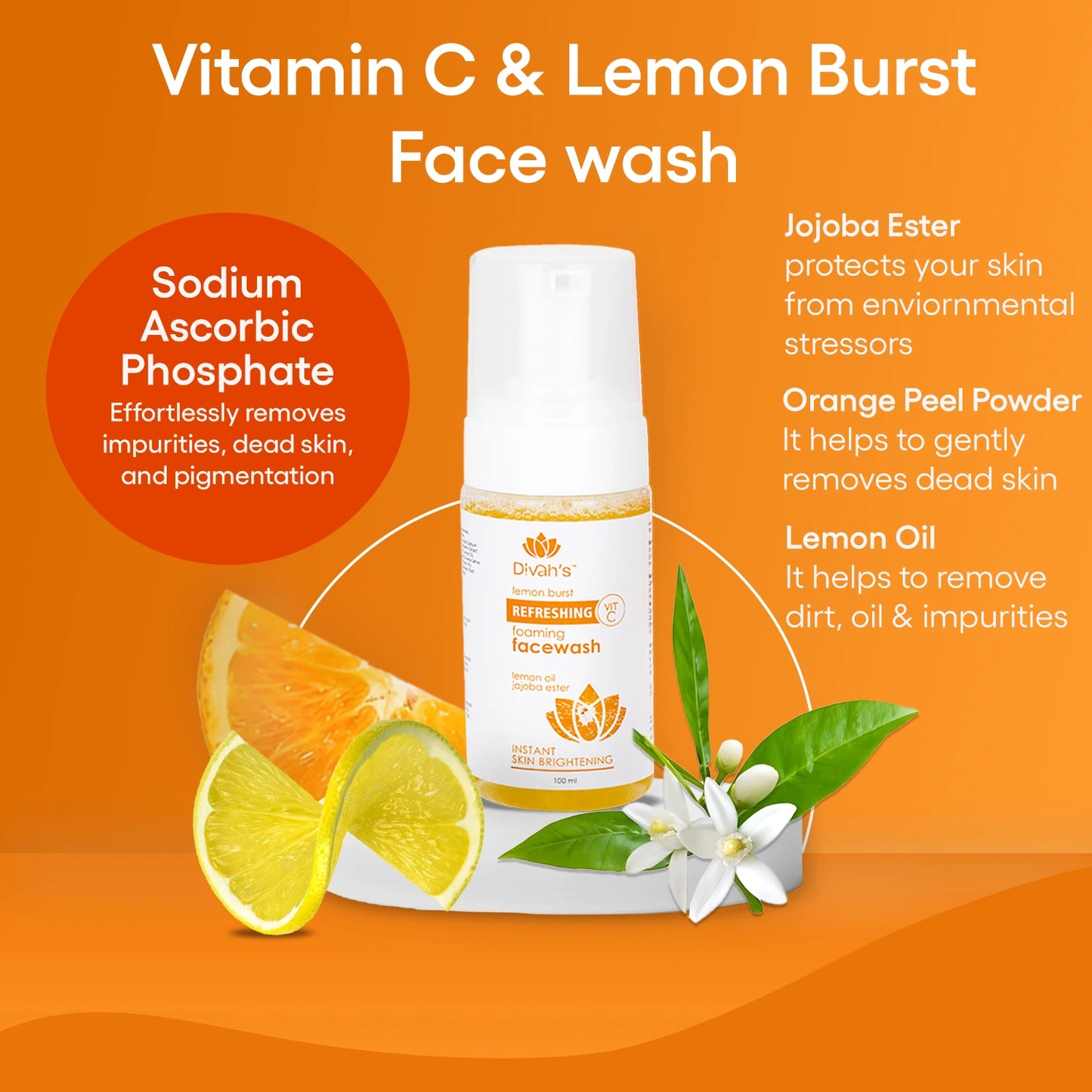 Vitamin C & Lemon Burst Skin Brightening Foaming Face Wash